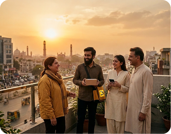 Traveling Partner team connecting with customers at sunset