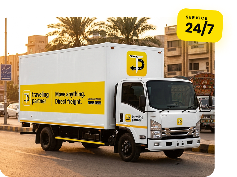 Traveling Partner logistics truck — 24/7 service