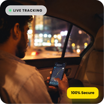 Live GPS tracking with 100% secure rides